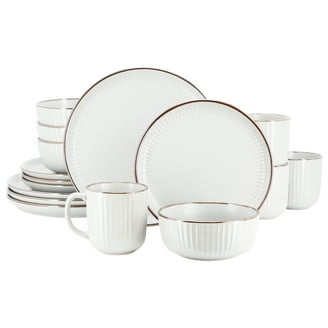10 Strawberry Street Double Line 16 Piece Stoneware Dinnerware Set