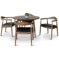 thumbnail image 1 of 5-Piece Ellen Mid-Century Dining Set Solid Wood Walnut Table and Black Chairs, 1 of 3