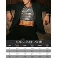 thumbnail image 7 of Men's Shiny Metallic Crop Top, Sexy Sleeveless Round Neck Tank Top for Party Music Festival Clubwear, Holographic Shimmer Rave Outfit for Men Silver L, 7 of 7