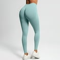 thumbnail image 5 of GNFQXSS High Waist Yoga Pants Butt Lift Seamless Stretchy Activewear Comfortable Fitness Casual Sportswear for Women for Running Exercise and Yoga Mint Green M, 5 of 7