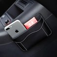 thumbnail image 3 of Soporte para bolso de coche entre asientos, soporte para bolso de coche, bolsillo de almacenamiento de cuero, se adapta a la mayoría de los vehículos, 3 of 5
