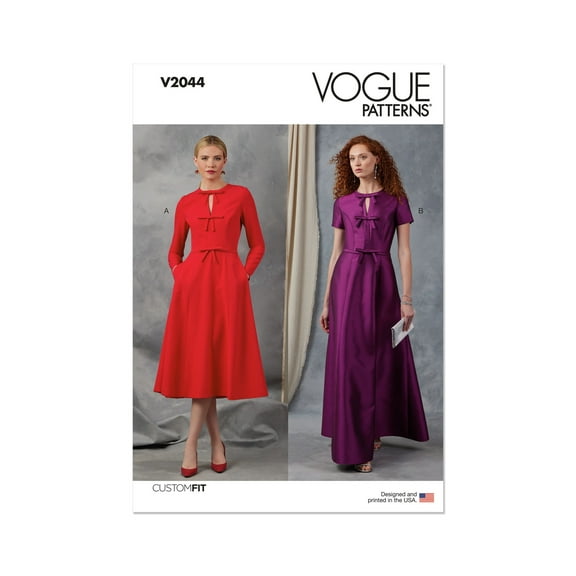 Vogue Sewing Pattern 2044 - Misses' Dress with Sleeve and Length Variations, Size: B5 (8-10-12-14-16)