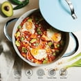 thumbnail image 3 of Tramontina Fiora 4.25-Quart Aluminum Ceramic Nonstick Multipurpose Pan with Lid, Induction-Ready, ILAG Swiss Coating, Oven & Dishwasher Safe - Frost Blue, 3 of 13