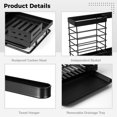 thumbnail image 4 of Kitchen Sink Caddy Organizer, Washing up Caddy with Removable Drip Tray, Sponge Holder and Cloth Hanger for Kitchen Sink, Carbon Steel Storage Rack for Kitchens, Bathrooms, 4 of 7