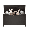 thumbnail image 6 of 39.4" Kids Wooden Toy Box Storage Bench with Safety Hinged Lid for Ages 3+, Toy Chest, Sturdy Entryway Storage Chest with Safety Hinges, Retro Storage Trunk for Living Room, Bedroom, Dark Brown, 6 of 9