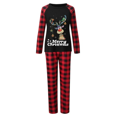 

ketyyh-chn99 Pajamas Set for Family of 4 Christmas Printed Home Clothes For The Family Moms Pajamas Family Set Matching New Years