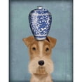 thumbnail image 3 of Fab Funky 15x18 Black Modern Framed Museum Art Print Titled - Fox Terrier with Blue Vase, 3 of 5