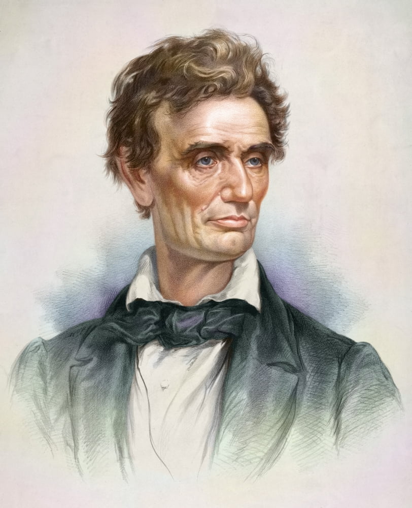 Portrait of a young Abraham Lincoln Poster Print by Stocktrek Images