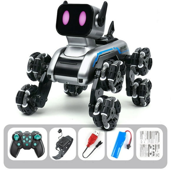 WIFKLSIIPG Bath Toys for Kids Ages 4-8 Children's Eight Wheel Stunt Mechanical Dog Smart Gesture Sensing Spray Drift Climbing Shape Shifting Remote Control Toy Dog