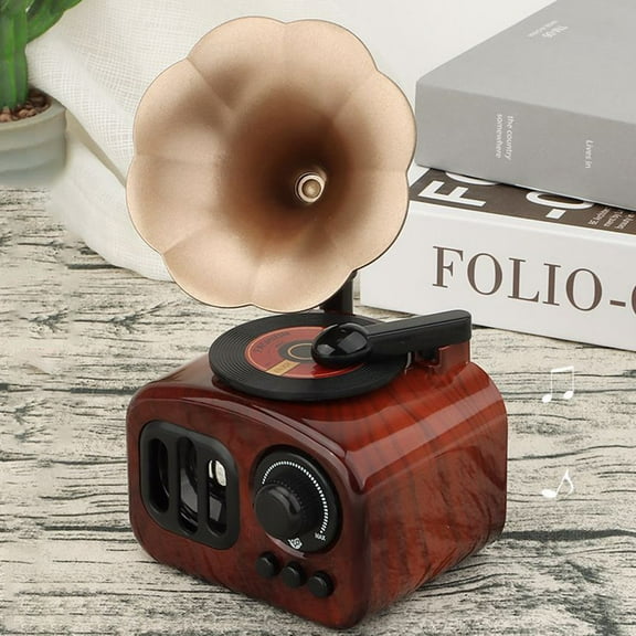 FRCOLOR  Dollhouse Phonograph Music Box Christmas Collector Design