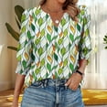 thumbnail image 7 of cocolona Womens Summer V Neck 3/4 Sleeve Tops Dressy Casual Blouses Fashion Casual Loose Floral Print T-shirts Trendy Tops 2025, 7 of 7