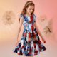 thumbnail image 5 of Odeerbi Niñas Día de La Independencia A-Línea Vestido Acampanado Verano Patriótico Estrella Raya Cuello Redondo Vestido Casual Con Bolsillos, 5 of 8