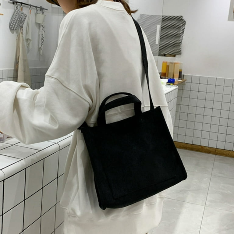 LA TALUS Shoulder Bag Solid Color Storage Corduroy Korean Style  Multipurpose Crossbody Bag for Daily Life Green One Size