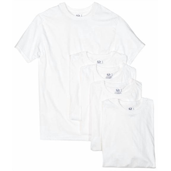 Fruit of the Loom Mens 5Pack White Crew-Neck Undershirts Cotton T-Shirts, 3XL