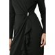 thumbnail image 3 of Principles - Vestido Midi Fruncido de Ponte para Mujer (Negro), 3 of 4