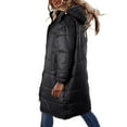 thumbnail image 2 of Aayomet Coats For Women Fashion Womens Warm Puffer Down Jacket Hooded Winter Lightweight Mid Quilted Coat with Pockets,Black L, 2 of 5