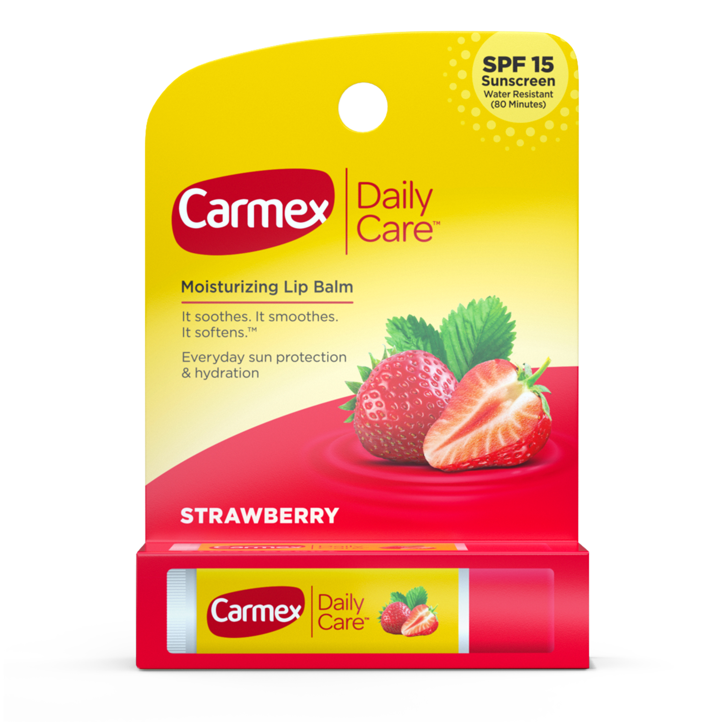 Carmex Daily Care Moisturizing Lip Balm Stick, SPF 15, Strawberry Lip Balm Flavor, 1 Count - image 9 of 9