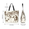 thumbnail image 6 of Bingfone Canvas Tote Bag for Women with Inner Pocket Aesthetic Cute Shopping Tote Bags Reusable Grocery Bags-Western Desert Cowboys3, 6 of 9