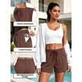 thumbnail image 3 of Cadmus Women's Drawstring Sweat Shorts High Waisted Summer Workout Casual Lounge Shorts with Pockets, 3 of 9
