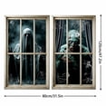 thumbnail image 2 of Halloween Decorations Ghost Wall Decals, 2 Pack Large 47x32 inch Fabric Fake Window Clings, 3D Ghoul Wall Stickers for Home Party Decor, black A, 2 of 6