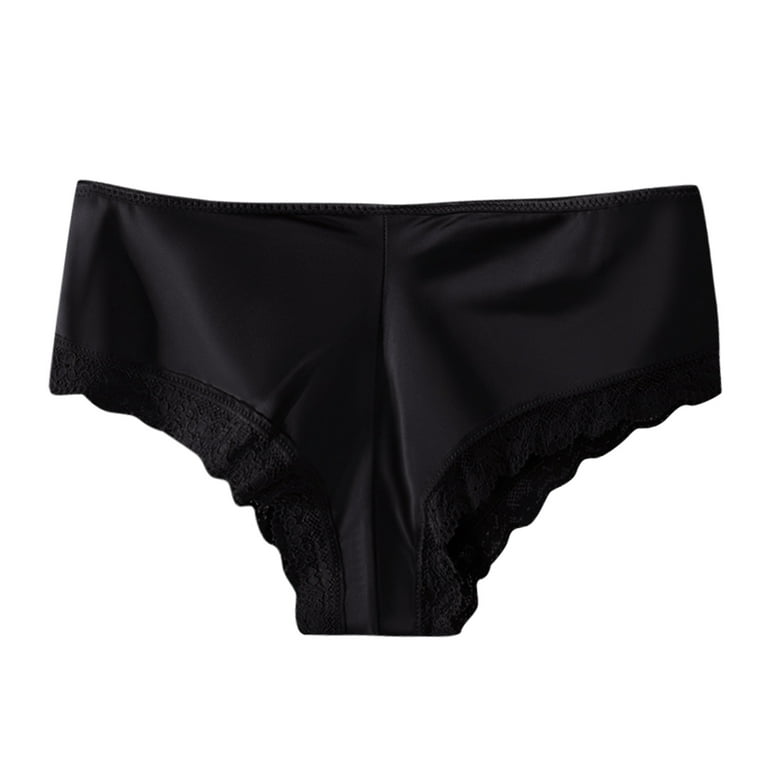 Bikini Underwear For Women Cotton Lace Soft Stretch Full Underwear Black L