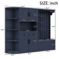 thumbnail image 3 of 66'' Entryway Hall Tree and Storage Cabinet, Multifunctional Left-right Combination Hall Cabinet with Shelf and 4 Hooks, Storage Cabinet/ Hall Tree 2 in 1 for Mudroom, Hallway, Living Room, Blue, 3 of 9