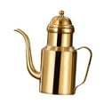 thumbnail image 4 of Botella dispensadora de aceite de acero inoxidable, recipiente para vinagre, pico largo de vertido suave. Oro, 4 of 9