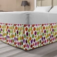 thumbnail image 1 of Funny Bed Skirt, Image of Colorful Humanized Smiling Fruit Characters in Continuous Pattern, Elastic Bedskirt Dust Ruffle Wrap Around for Bedding Decor, 4 Sizes, White and Multicolor, by Ambesonne, 1 of 2