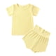 thumbnail image 1 of Gibobby Conjunto niño Pijamas para niños Algodón Amigable con la Top para niños pequeños y medianos Zuecos para bebés Conjunto de ropa para el(Amarillo, 18-24 Meses), 1 of 5