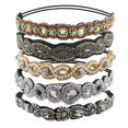 thumbnail image 1 of INSPIRELLE Diadema elástica con cuentas de 5 unidades, diademas hechas a mano de moda con cuentas para mujeres y niñas, 1 of 5