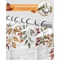thumbnail image 4 of Thanksgiving Fall Shower Curtain, Sage Green Grey Pumpkins Waterproof Polyester Fabric Fall Bathtub Curtains, Weeping Eucalyptus Leaves Autumn Bathroom Decor Set with Hooks 72 x 72 Inches, 4 of 6