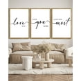 thumbnail image 3 of SHENIFY Large 24x36in3pcs Natural Framed Love You More I Love You Most Minimalist Bedroom Wall Art Valentines Wedding Couple Gift Hanging Decoration, 3 of 5