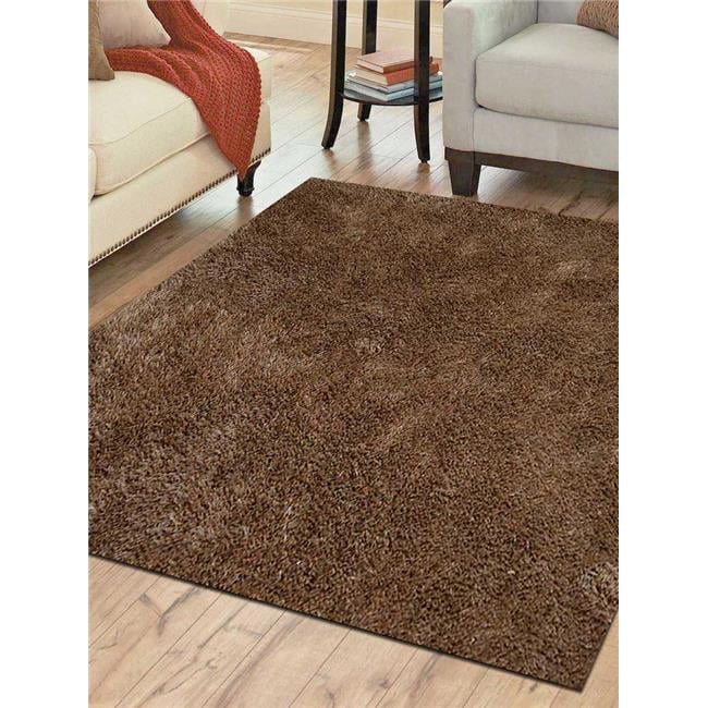 6 x 9 ft. Shag Solid Hand Tufted Polyester Area Rug, Beige