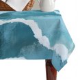 thumbnail image 4 of Navy Blue Waves Coastal Table Cloth Waterproof Tablecloths, Teal Ombre Summer Beach Oceans Tablecloth Dining Table Cover for Kitchen Party Tabletop Outdoor, Rectangle Tablecloth 60x84 Inch, 4 of 9