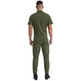 thumbnail image 2 of YONGHS Mens Zipper Coverall Jumpsuits One Piece Short Sleeve Warehouse Garages Workerwear Suit Army Green XXL, 2 of 7
