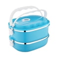thumbnail image 2 of Stainless Steel Storage Containers with Lids 2-Layer 1800Ml Rectangular Food Lunch Box Stainless Steel Lunch Box Lunch Box Food Storage Box Childrens Lunch Box Hot Food, 2 of 8