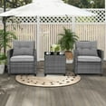thumbnail image 2 of Topbuy 3 Pieces Outdoor Furniture Set Patio PE Rattan Conversation Set with Removable Cushions PE Wicker Sofas with Tempered Glass Side Table, 2 of 10