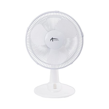 

12 3-Speed Oscillating Desk Fan Plastic White | Bundle of 2 Each
