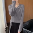 thumbnail image 6 of ClodeEU Women's Lightweight V Neck Long Sleeve Knit Top ,Casual Comfort Pullover Blouse ,Women's Plus XL, 6 of 6