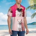 thumbnail image 3 of Sikiie Colorful Dog Cat Collage Print Men's Hawaiian Shirt, Summer Beach Button Pocket Short Sleeve T-Shirt,X-Large, 3 of 7