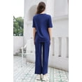 thumbnail image 2 of U2SKIIN Women Pajama Sets, Lightweight Nightwear Short Sleeve Sleepwear with Long Pants,(Navy,L), 2 of 5