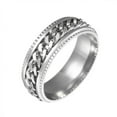 thumbnail image 4 of Bague en Acier Inoxydable Mode avec Bande Extérieure en Sable, Cadeau Merveilleux, 4 of 9
