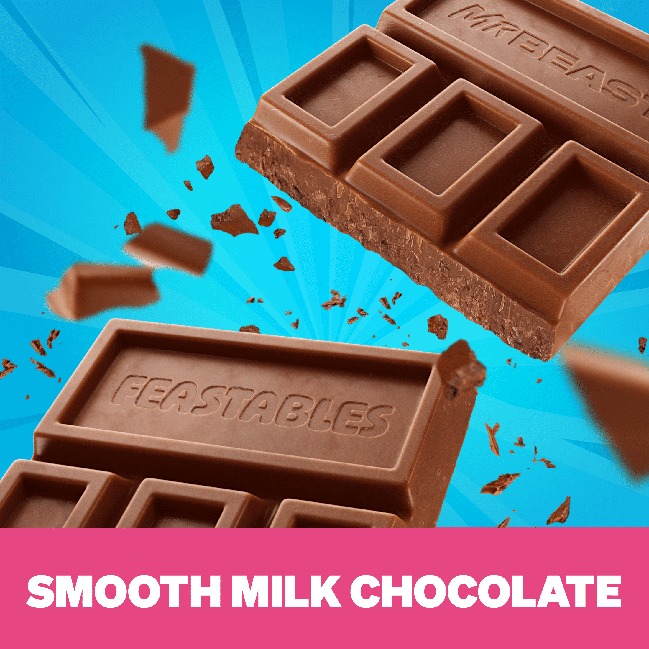 Feastables MrBeast Paquete Variado de Muestras de Barras de Chocolate con Leche 2.1 oz (60 G), 4 Unidades