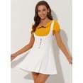 thumbnail image 3 of Disfraz de Halloween Allegra K vestido de tirantes Decoración de botones Blanco L, 3 of 5