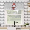 thumbnail image 4 of Christmas Valances for Windows Snowman with Cap Xmas Snowflake Grey Rod Pocket Curtain Valance Window Treatment Short Curtains for Kitchen Living Room, 42"x12", 4 of 5
