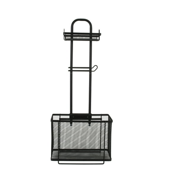 Bath Bliss Mesh Collection Adjustable Three Shelf Bathroom Organizer in Matte Black