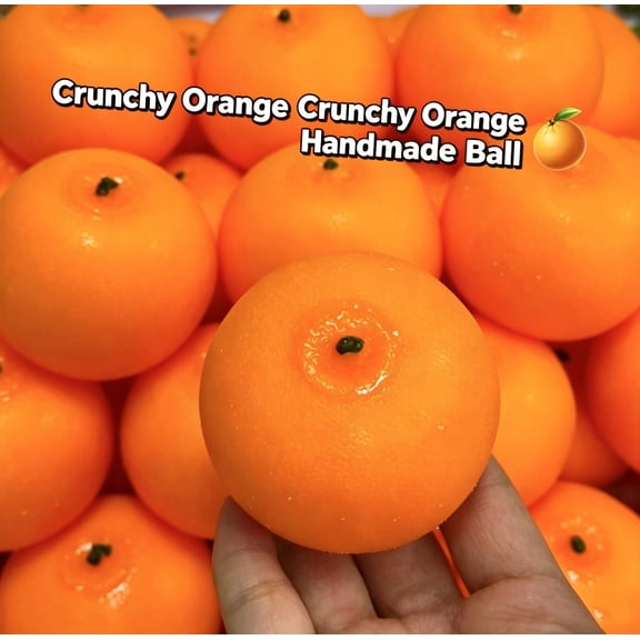 Crunchy Orange Squishy Stress Ball, Lifelike Citrus Fruit Textured Squeeze Fidget Toy, Soft Slow Rebound Anxiety Relief Sensory Toy for Kids Adults, Summer Fruit Party Favor Novelty Gift