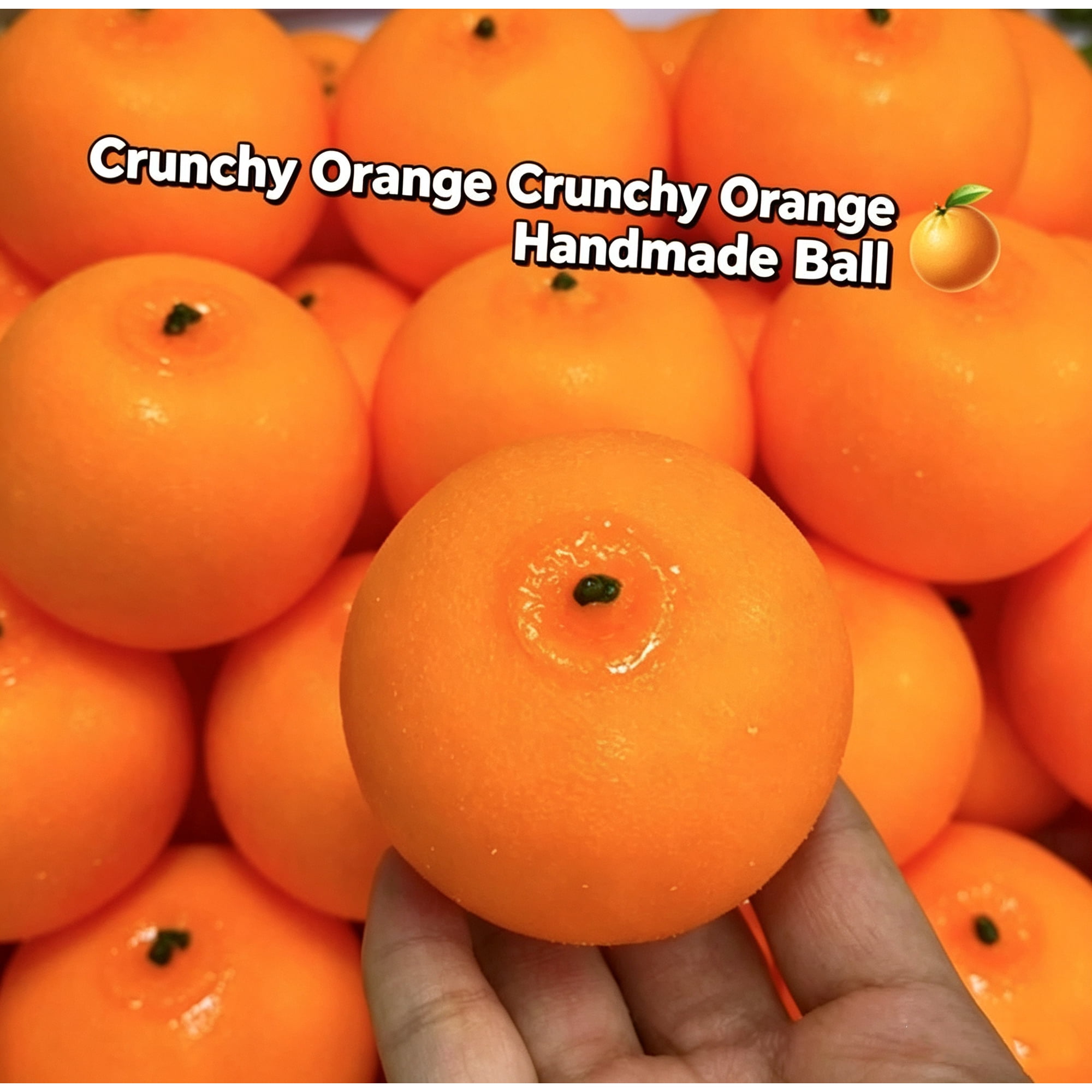 Crunchy Orange Squishy Stress Ball, Lifelike Citrus Fruit Textured Squeeze Fidget Toy, Soft Slow Rebound Anxiety Relief Sensory Toy for Kids Adults, Summer Fruit Party Favor Novelty Gift
