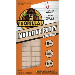 2 pack) Gorilla Glue Brand Mounting Putty 4oz 24pc for Hardware Adhesives  Recommended Surfaces 