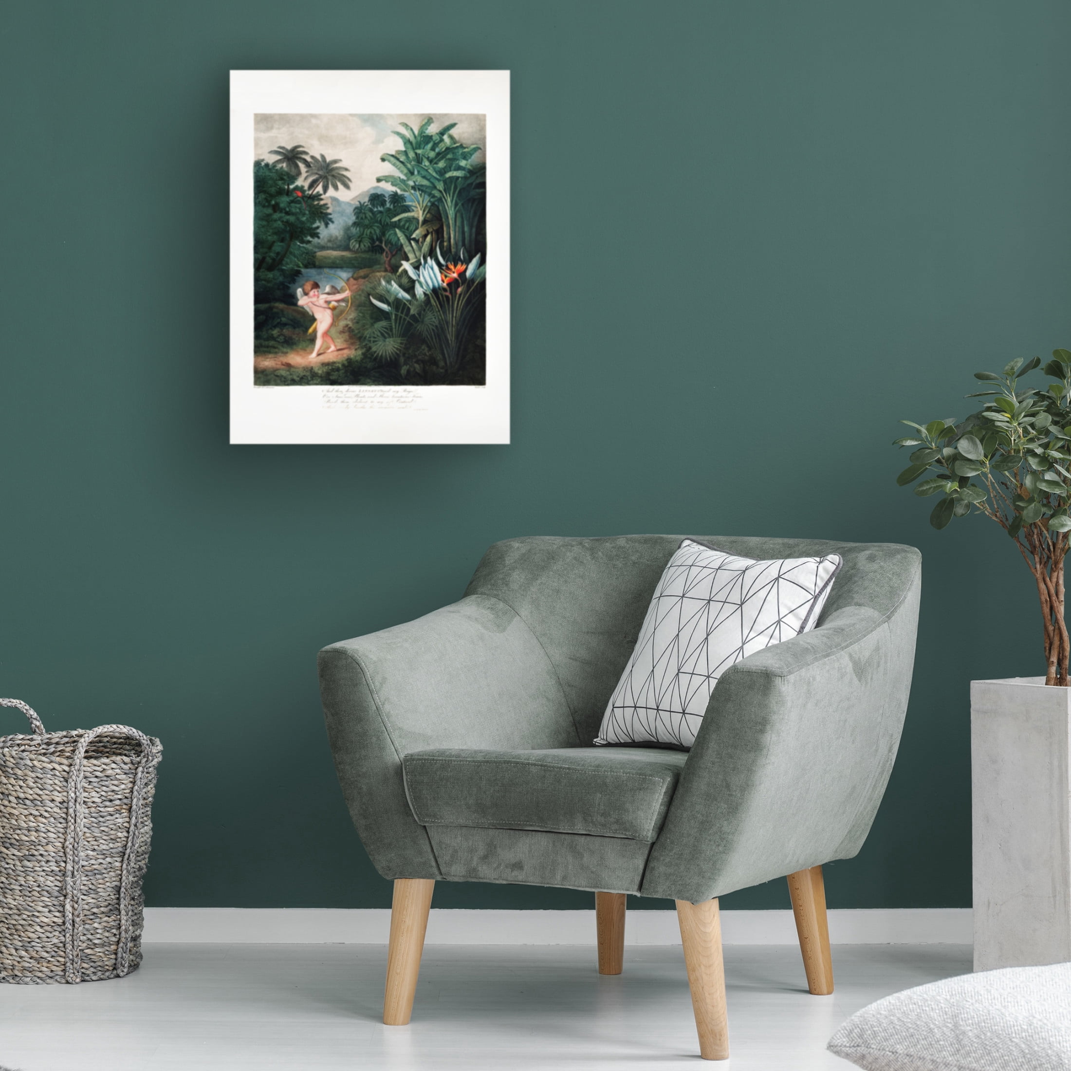 Trademark Fine Art Pictufy  Cupid Inspiring Plants with Love Canvas Wall Art